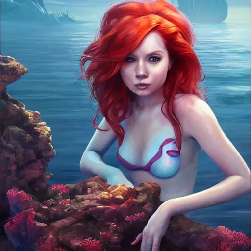 Prompt: Karen Gillian as the little mermaid by Stanley Artgerm Lau, WLOP, James Jean, Andrei Riabovitchev, Marc Simonetti, Yoshitaka Amano, ArtStation, CGSociety