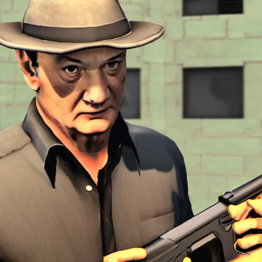 Image similar to bill murray with a gun, game character, gta 5 screenshot