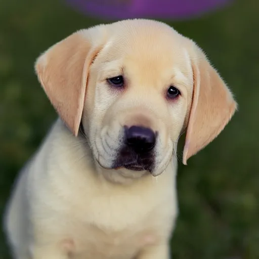 Prompt: a very cute yellow lab puppy smiling. close-up. blach and white. at the park. 14mm lens. iso 100. diaphragm 1.4. shutter speed 1/350. oil on canvas. W-1024