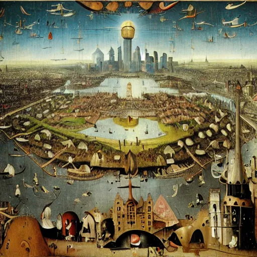 Prompt: new york city by hieronymus bosch