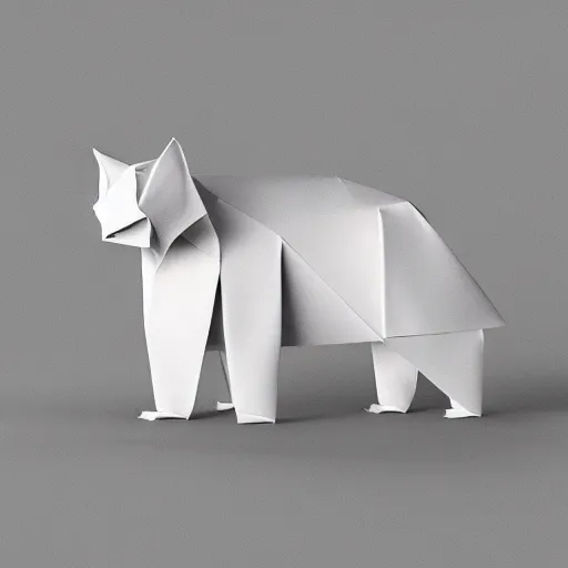 Prompt: cat origami, white background, 8 k render, amazing detail in every detail