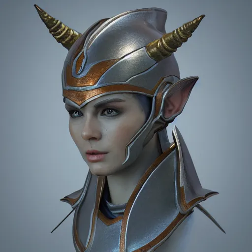 Image similar to Elven armor bust shot, highly detailed, photorealism, substance 3d painter, texturing XYZ, Subsurface scattering, cinematic lighting, Unreal engine 5, octane render, cinema4d, vray, redshift, keyshot, Arnold render, marmoset toolbag,
