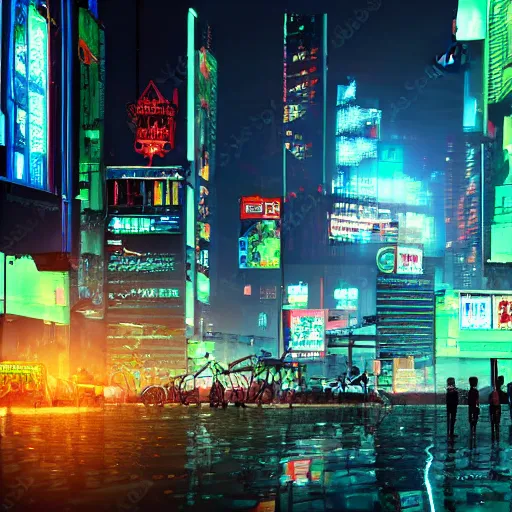 Prompt: cyberpunk city in India, rain, night, photorealistic