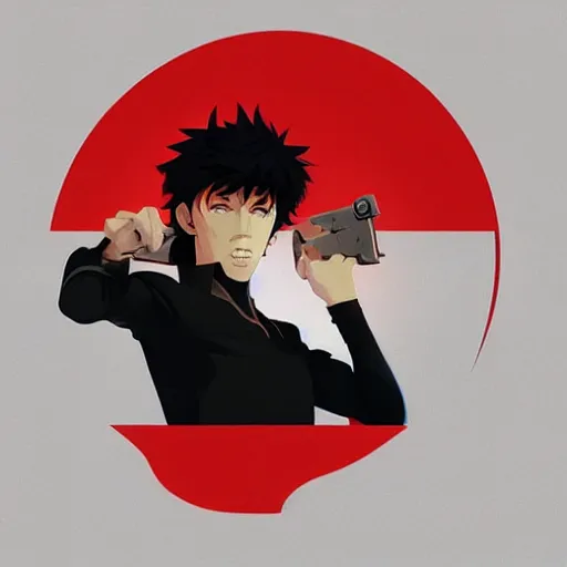 Image similar to face icon stylized minimalist cowboy bebop, loftis, cory behance hd by jesper ejsing, by rhads, makoto shinkai and lois van baarle, ilya kuvshinov, rossdraws global illumination