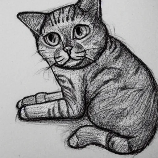 Prompt: cat wearing a christmas jumper pencil sketch highly detailed, smooth, sharp focus