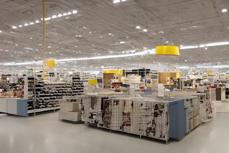 Prompt: Cutecore ikea store ikeacore, fractaling outwards 85mm f/11 interior photography