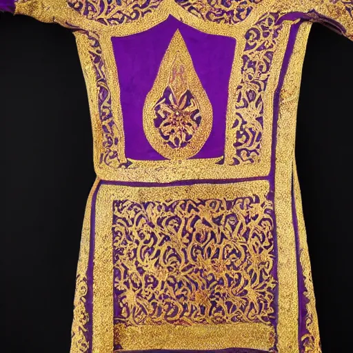 Image similar to Intricate, Byzantine, Exquisite, Regal, Royal, Tyrian purple gilded medieval byzantine tunic