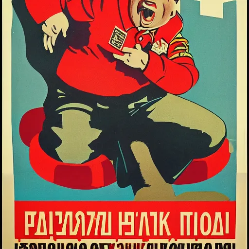 Image similar to winning the national farting contest, soviet propaganda poster art from 1 9 5 0, colored, highly detailed illustration