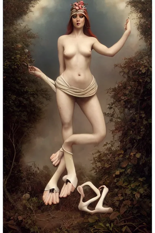 Image similar to the goddess of lost socks, by tom bagshaw peter kemp