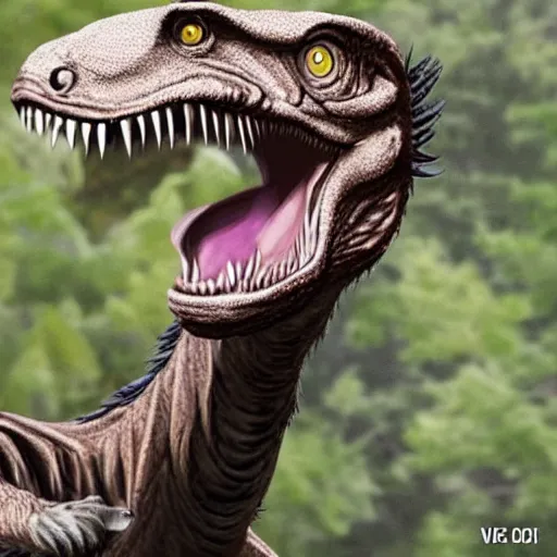 Prompt: real photo of velociraptor