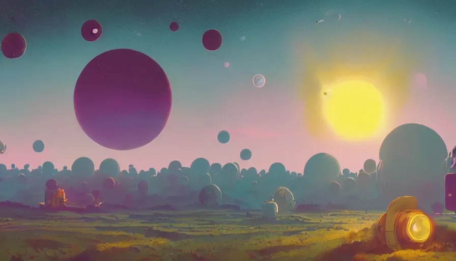 Image similar to hexagons traveling to the sun, in space, planet earth in foreground, simon stalenhag