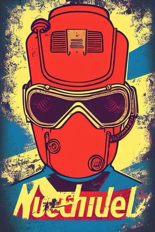 Image similar to fallout 7 6 retro futurist illustration art by butcher billy, sticker, colorful, illustration, highly detailed, simple, smooth and clean vector curves, no jagged lines, vector art, smooth andy warhol style