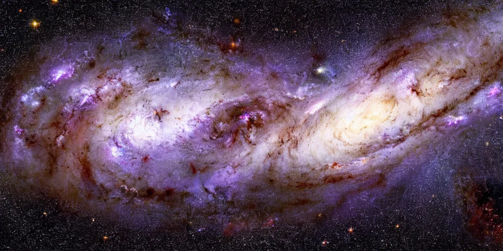 Image similar to milky way galaxy colliding with andromeda galaxy 4 billion years, 4 k hd, art, realistic