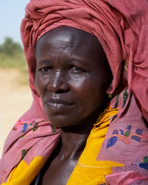 Image similar to a close up portrait photo of daisy pagac, consultant in chad, by paula lehner