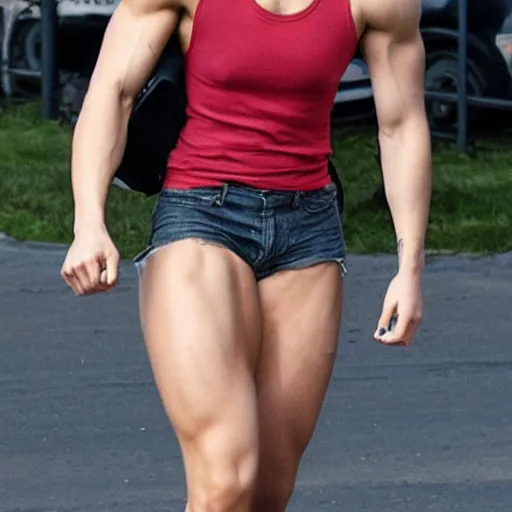 Prompt: emma watson, extremely muscular, cinematic, bodybuilder