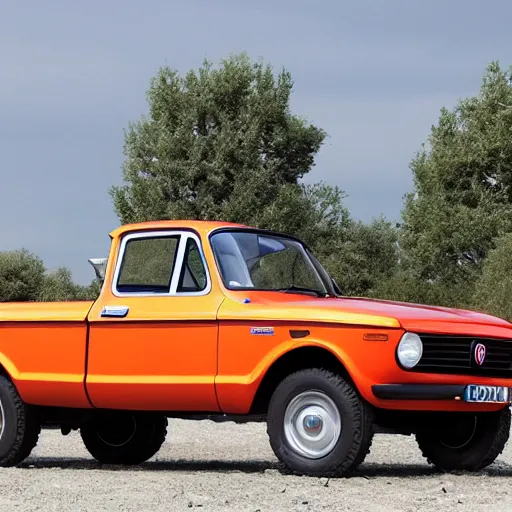 Prompt: fiat 1 2 4 truck