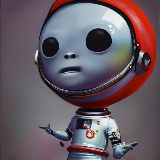 Prompt: wide - angle profile face portrait of a tin toy of a black boy dressed like an astronaut in a cotton candy field, nicoletta ceccoli, mark ryden, lostfish, max fleischer, alan bean, hyper realistic, artstation, illustration, lowbrow, surreal, digital paint, matte paint, vivid colors, bright, cheerful, detailed and intricate environment