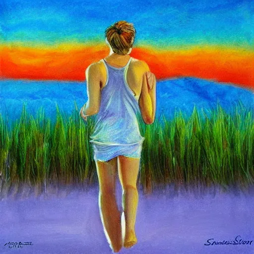 Image similar to surreal summer magnesium, art by Sandra Pelser