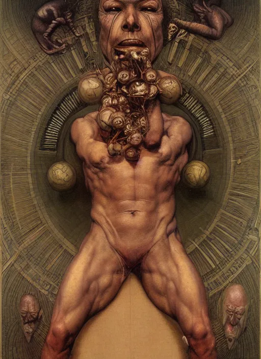 Prompt: hyper realistic painting of the golden discord, detailed and perfect face, perfect and proportional body, muscular, in the style of wayne barlowe, gustav moreau, goward, gaston bussiere and roberto ferri, santiago caruso, and austin osman spare, bouguereau, mucha, saturno butto, sorayama. occult art, alchemical diagram