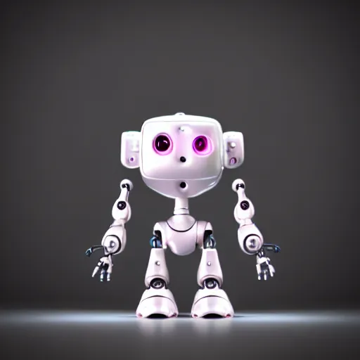 Prompt: a cute little robot. beautiful light. soft colour scheme, 8 k render