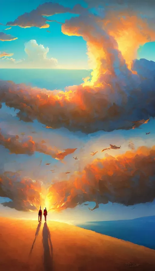 Prompt: the end of the world, by rhads