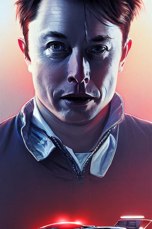 Image similar to elon musk as marty mcfly near cybertruck, realistic portrait, symmetrical, highly detailed, digital painting, artstation, concept art, smooth, sharp focus, illustration, cinematic lighting, art by artgerm and greg rutkowski and alphonse mucha