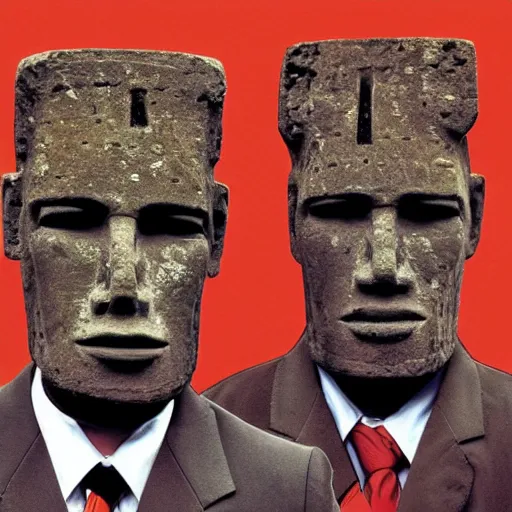 Prompt: moai rap album cover 9 0 s