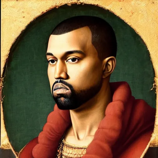 Image similar to A Renaissance portrait painting of Kanye West