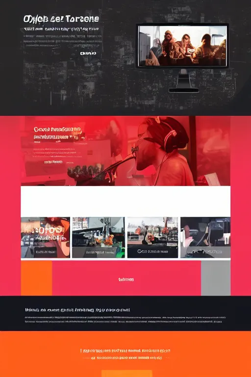 Image similar to online radio, website design landing page template