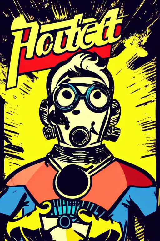 Image similar to fallout 7 6 retro futurist illustration art by butcher billy, sticker, colorful, illustration, highly detailed, simple, smooth and clean vector curves, no jagged lines, vector art, smooth andy warhol style