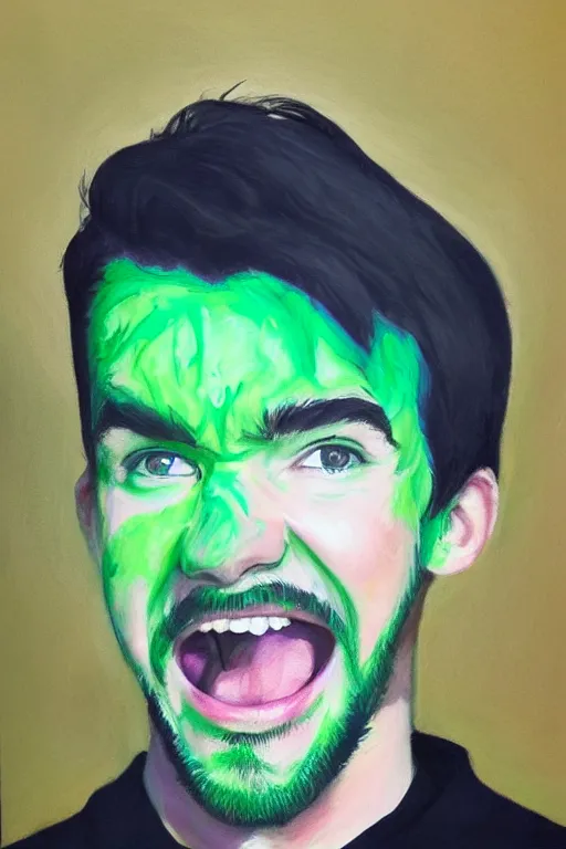 Image similar to Sean McLoughlin, jacksepticeye, irish youtuber, solo portrait, screaming as loud as he can 🎨🖌️