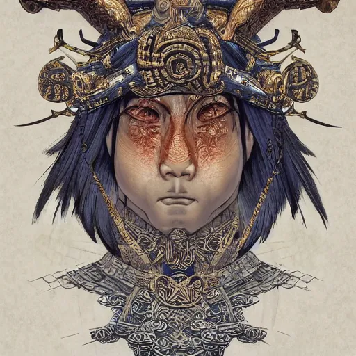 Image similar to yurunu, he rules over wisdom and knowledge. his symbol is a scroll. highly detailed and intricate 8 k concept fantasy art illustration