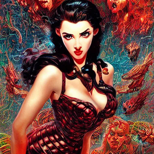 Prompt: a beautiful painting representative of the art style of artgerm and wlop and virgil finlay