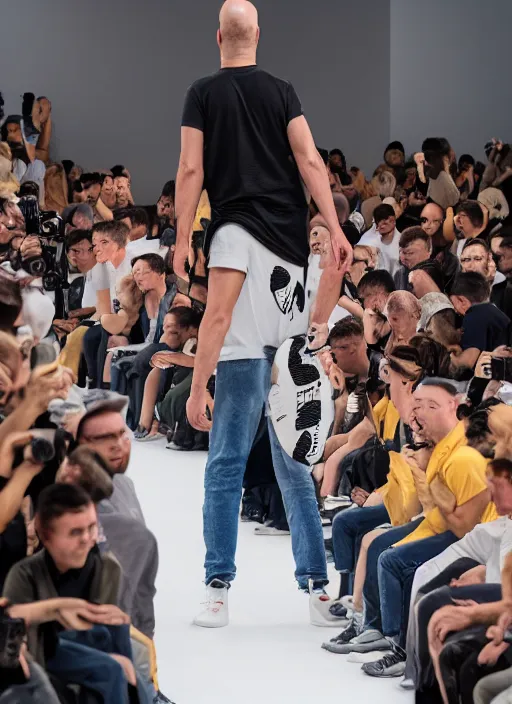 Image similar to hyperrealistic and heavy detailed air jordan runway show of homer simpson, leica sl 2 5 0 mm, vivid color, high quality, high textured, real life