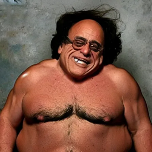 Image similar to chorizo danny devito body horror