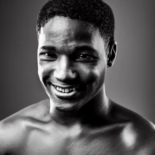 Prompt: african american male with a strange haircut and an expensive - looking texeudo smiling into the camera, f / 2. 0, photography