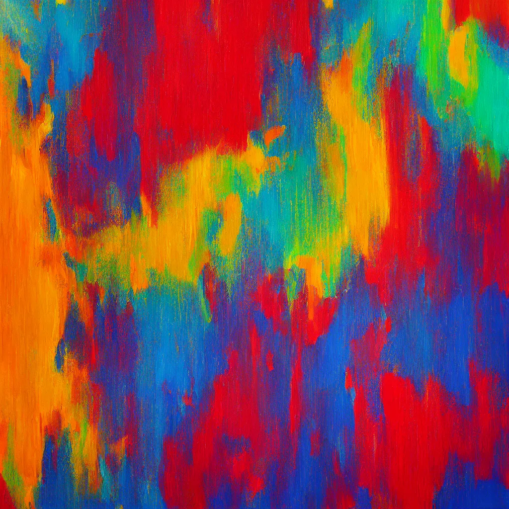 Image similar to oil painting, colourful popping stripes on canvas, artstation, design award