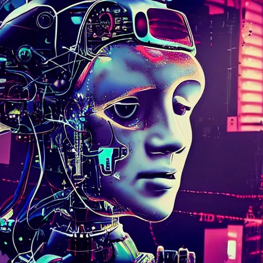 Image similar to Beautiful Photo of Arduino Uno in the robot's head. Cyberpunk. splatterpunk. 4K