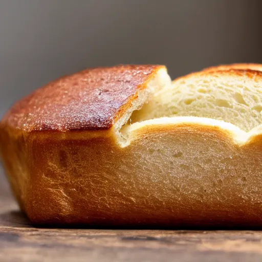 Prompt: extremely detailed close up of a piece of white bread