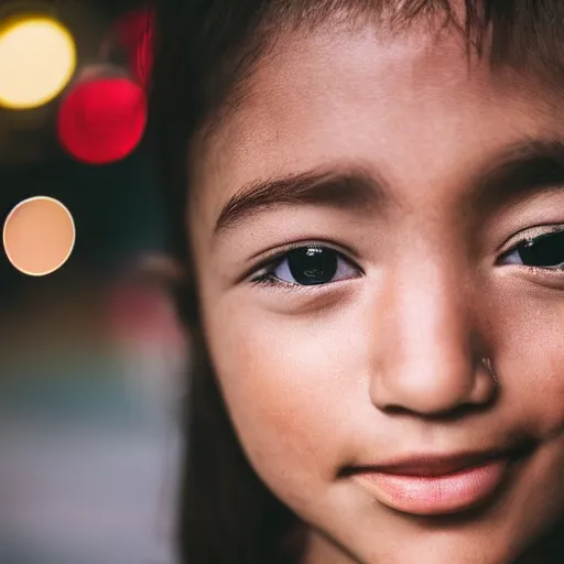 Image similar to Bokeh photograph of the face that everyone in the world finds familiar 8K