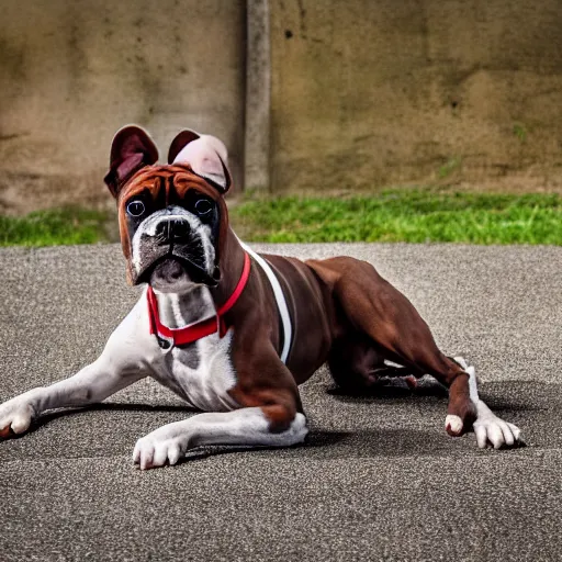 Image similar to high res A boxer dog, 4k photography