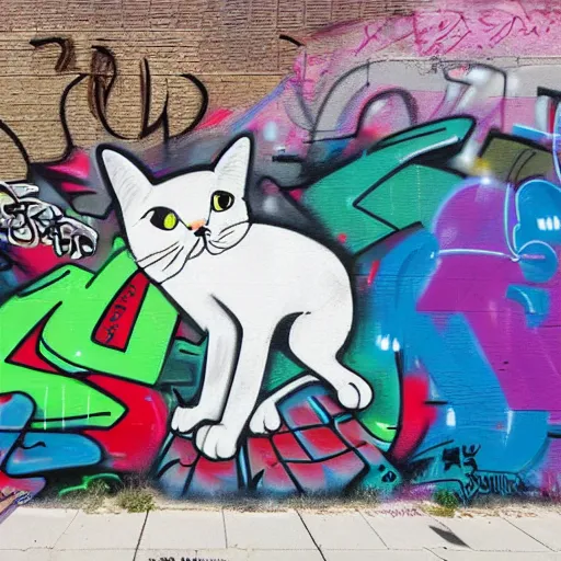 Image similar to Photo of a Graffiti wall with a drawing of a cat by Colette Miller