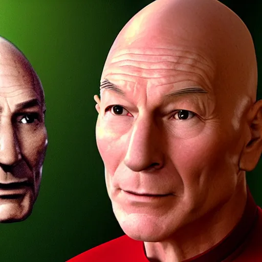 Image similar to an avocado with the face of patrick stewart, captain jean - luc picard in star trek the next generation