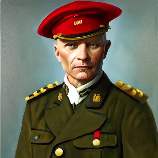 Image similar to “Oil painting of Sting as a World War 1 general, 4k”