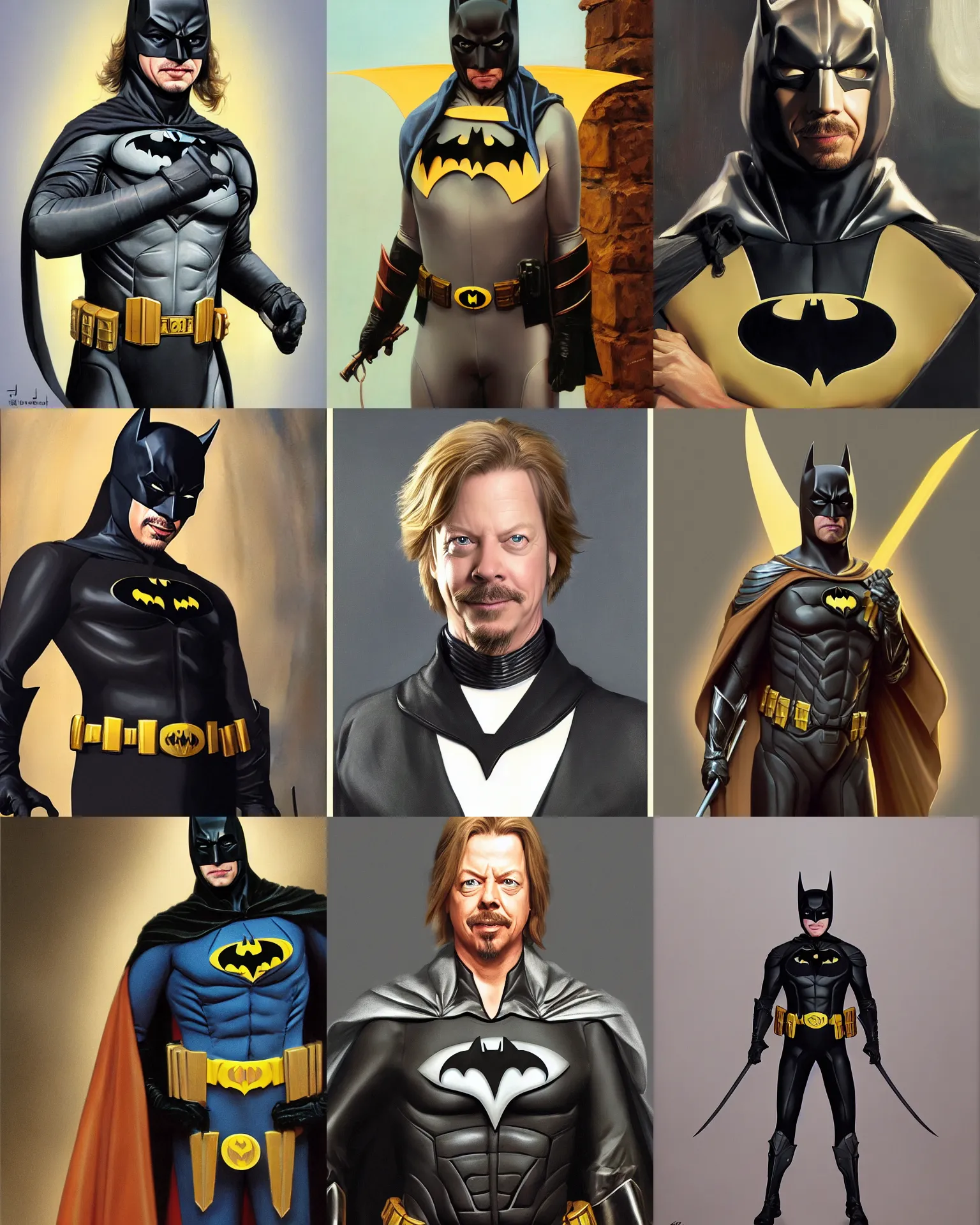 Prompt: David Spade as Batman, David Spade, digital art, trending on artstation oil on canvas by J. C. Leyendecker and Edmund Blair Leighton and Charlie Bowater octane render