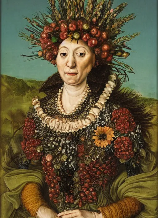 Image similar to a portrait of a noble woman in the style of gioseppo arcimboldo,