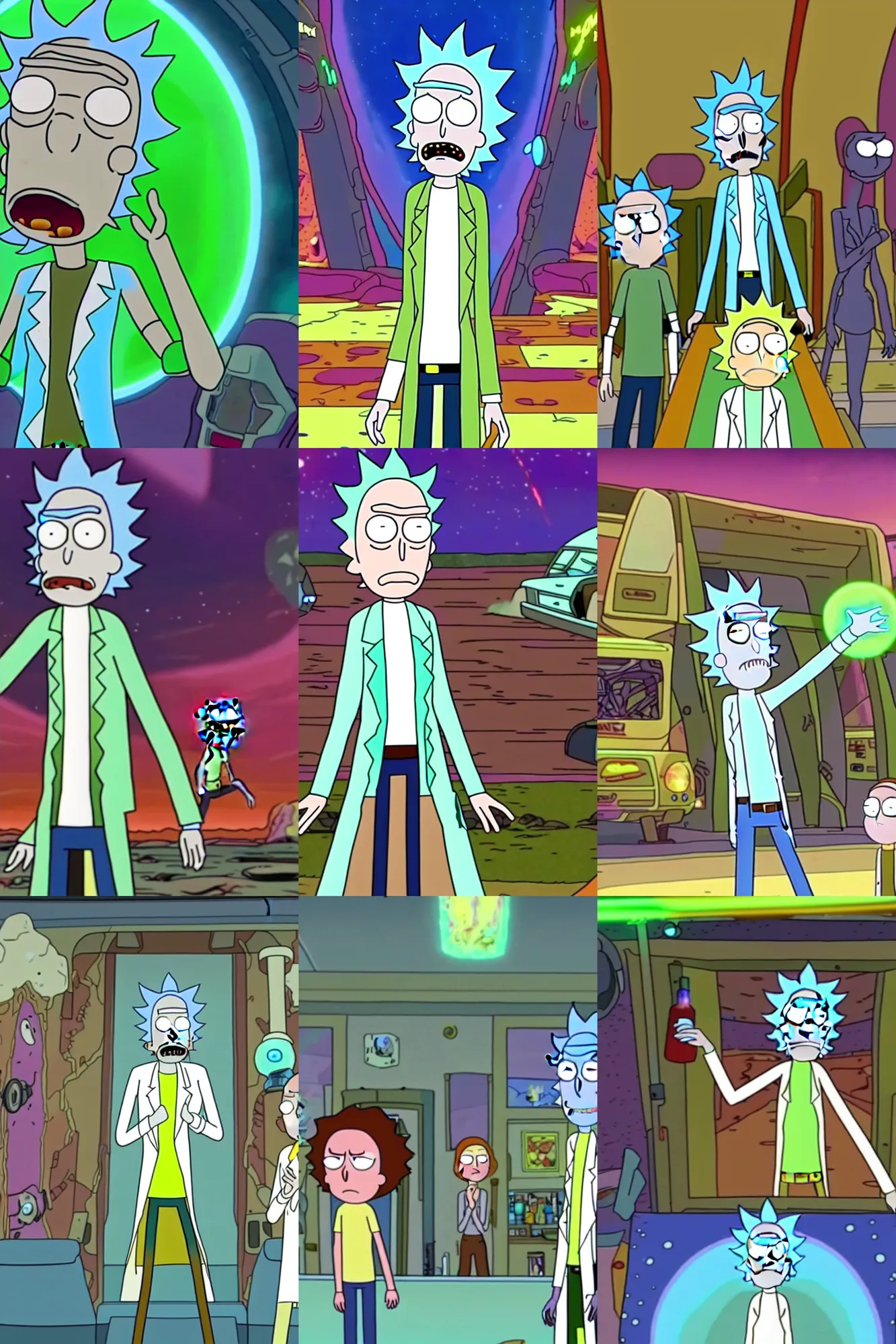 Prompt: screenshot from rick and morty