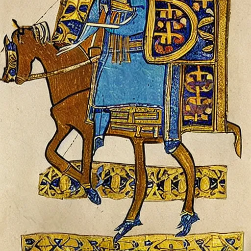 Image similar to A knight from the book of kells manuscript