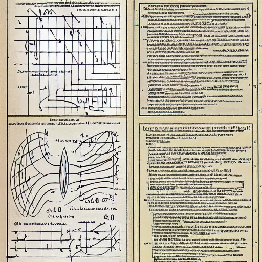 Image similar to page of physics book with mathematics and illustrations, highly detailed, 4 k