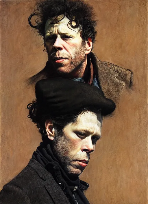 Image similar to tom waits by jeremy lipking egon schiele gottfried helnwein